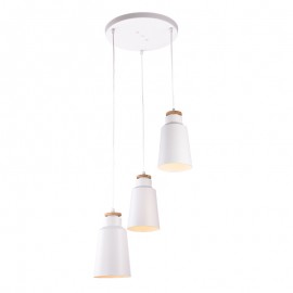 C220/BL-3 Luminaria blanca de tres luces estilo minimalista, esta lampara colgante atraerá todas las miradas