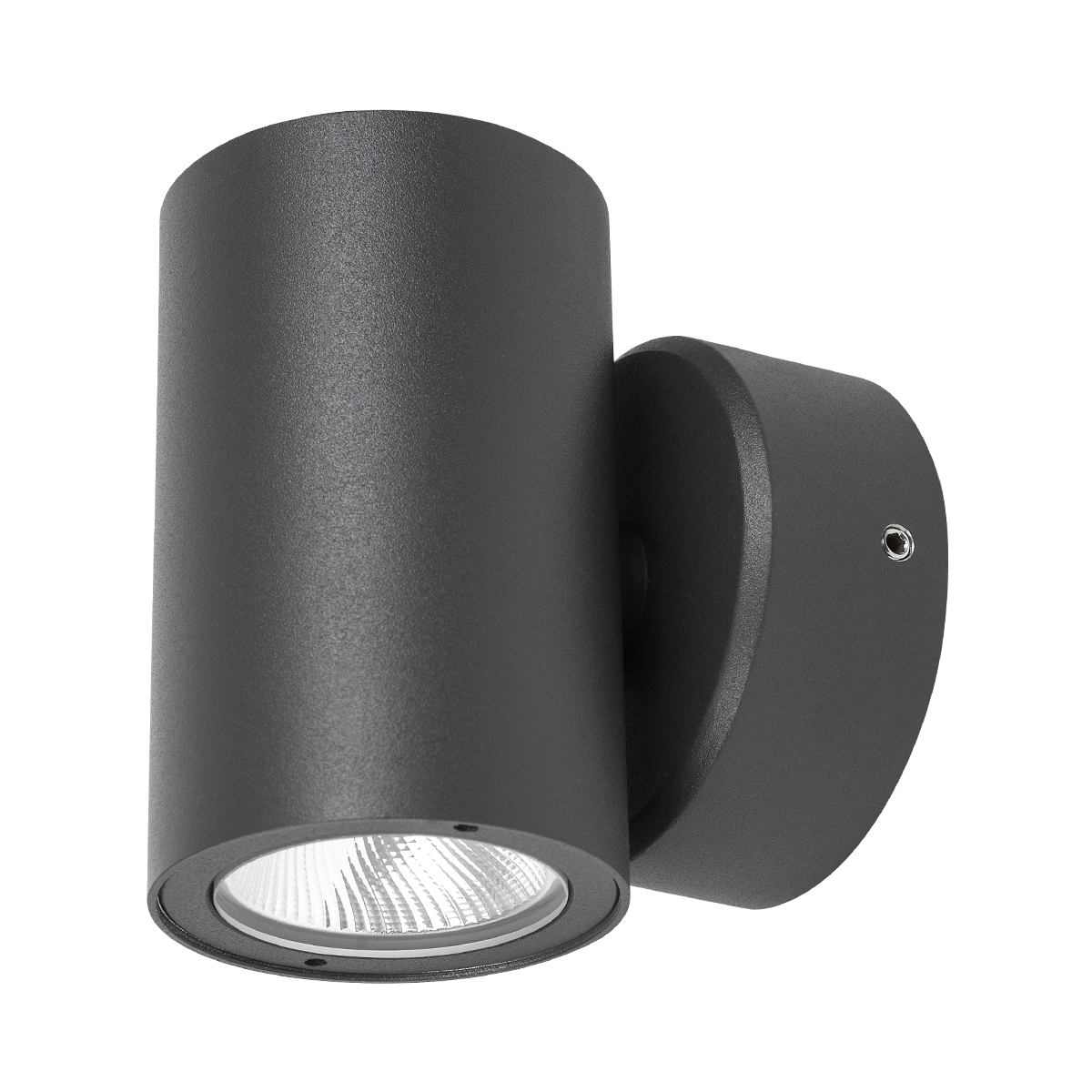 1120-LED/GF-Luminaria LED terminado grafito para sobreponer en muros de exterior, ilumina hacia arriba y hacia abajo.