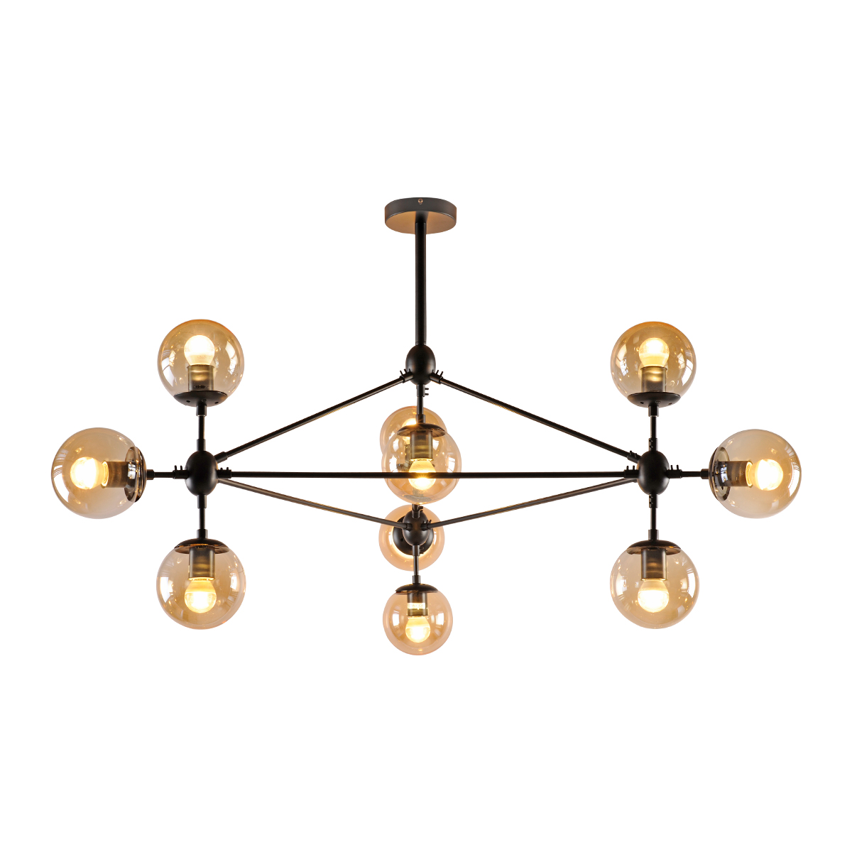 C2036-10/NE-Lámpara grande estilo atomo de 10 luces.