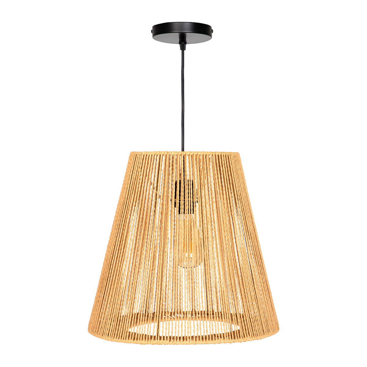 C381/BMB - Lámpara colgante de fibras naturales perfecta para residencias, restaurantes, boutiques y comercios.