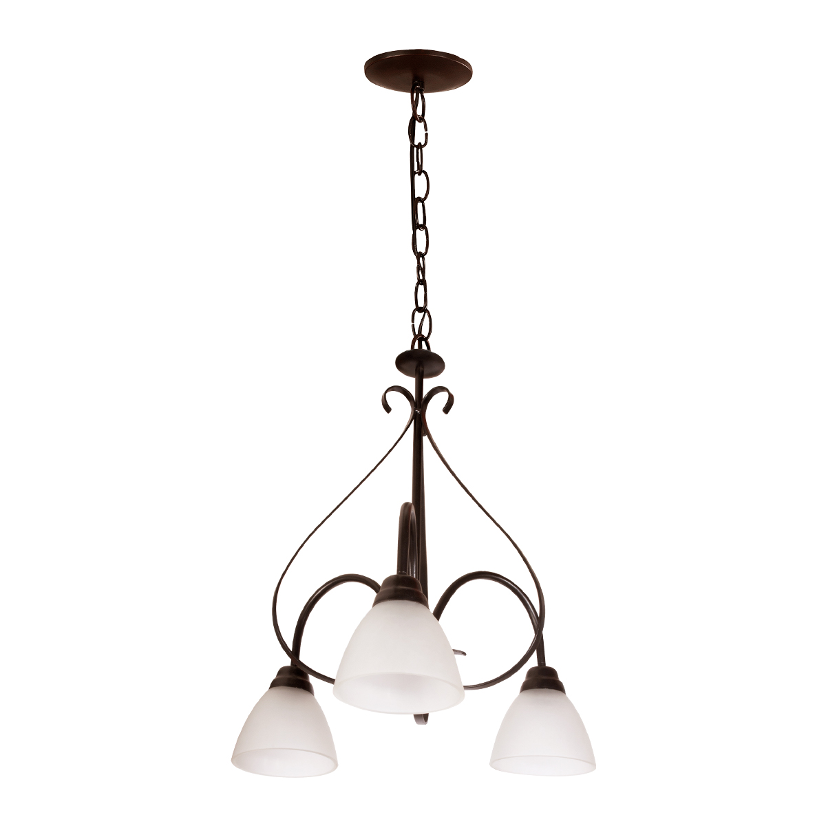 CFM3L/O-Lámpara candil estilo clasico de 3 luces color oxido. 