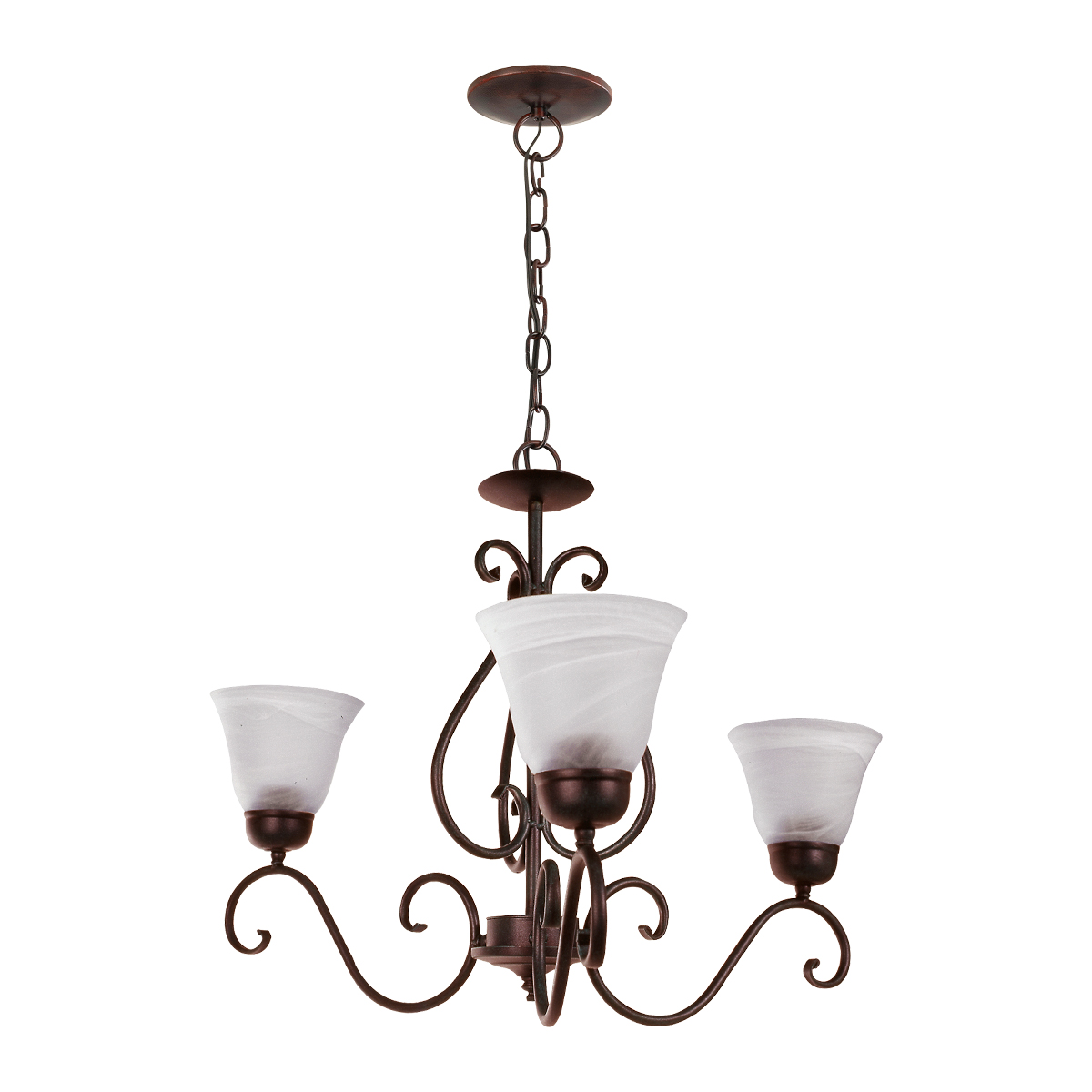 CFT3LP/O-Lámpara candil de tres luces color oxido.