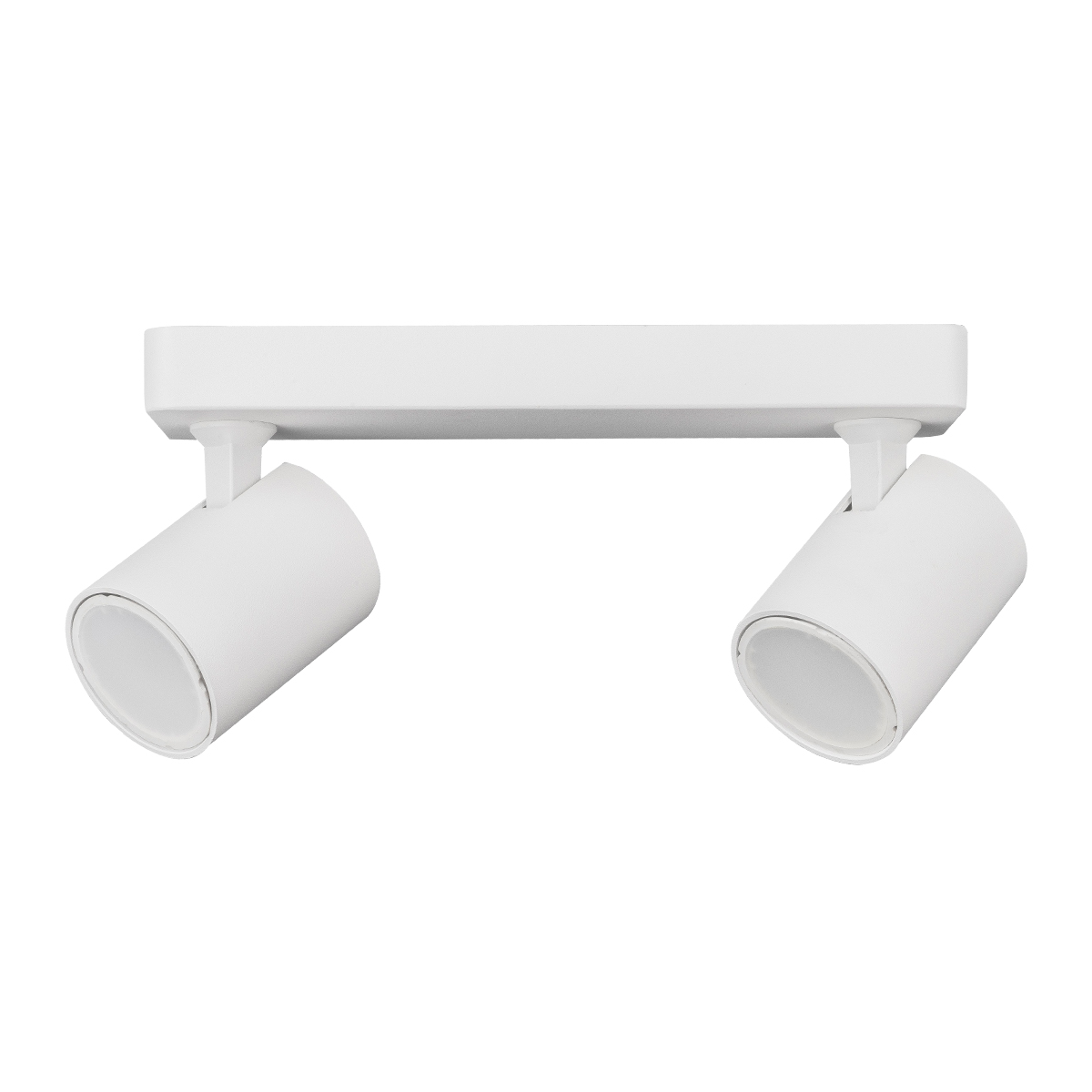 HS-5015-2/BL-Luminaria blanca de sobreponer con 2 luces dirigibles para muro o techo.